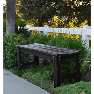 Backless 48 in. Burnt Brown Wood Outdoor Bench