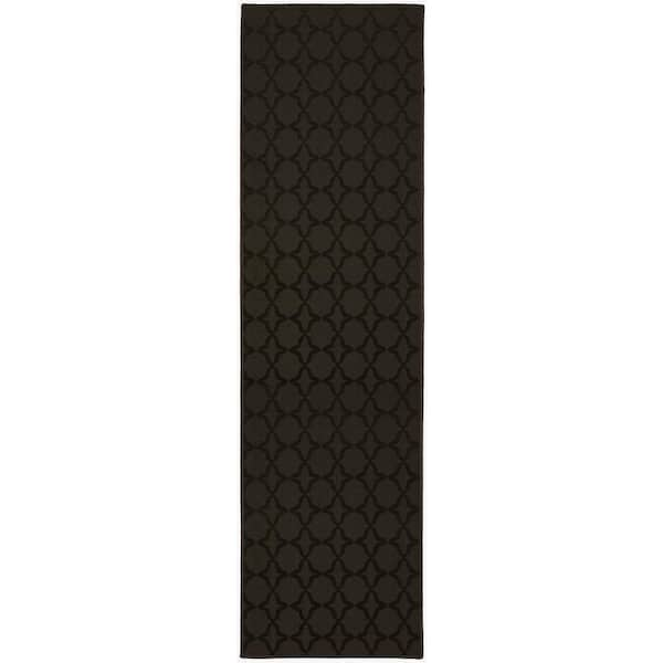 Garland Rug Sparta Mocha 2 ft. x 12 ft. Trellis Runner Rug