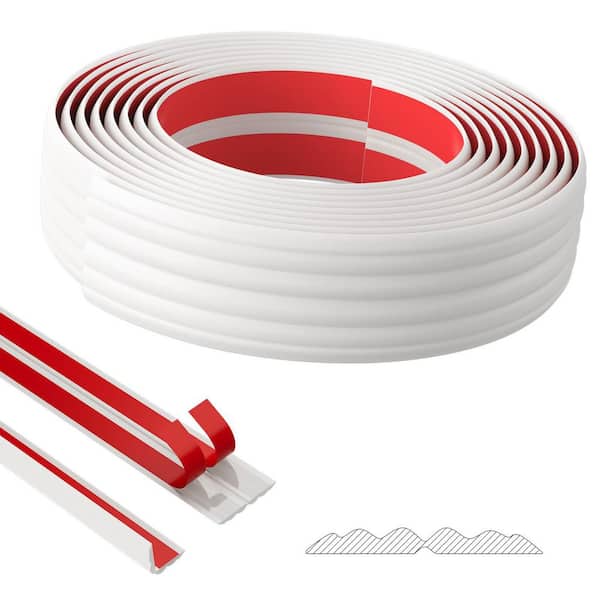 1.6 in. x 20 ft. Plastic Wall Corner Protector Guard, Peel and Stick Molding, Self-Adhesive Strip for Wall Edge, Ceiling