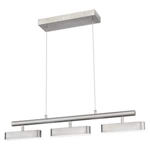 Monterey Integrated LED Brushed Nickel Chandelier with Acrylic Shades