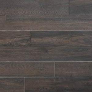 Basswood Brown 7.87 in. x 47.24 in. Matte Porcelain Floor and Wall Tile (15.49 Sq. Ft. / Case)