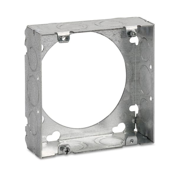 Steel City 4-11/16 in. 2-Gang New Work Square Metal Electrical Box Extension Ring (73151 1/2 3/4)