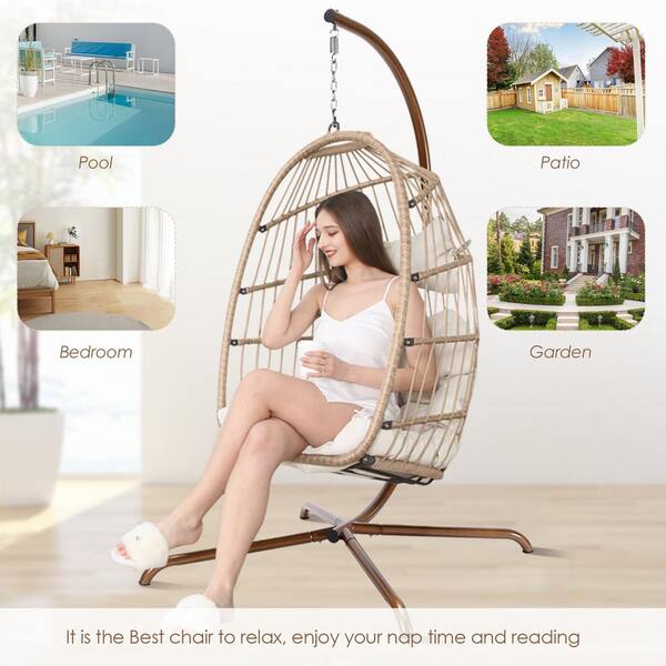 Belham living capeside outdoor wicker hanging egg discount chair