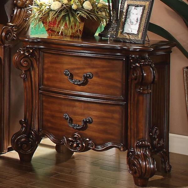 Acme Furniture Vendome 2-Drawer Cherry Nightstand 31 in. x 21 in. x 32 in.