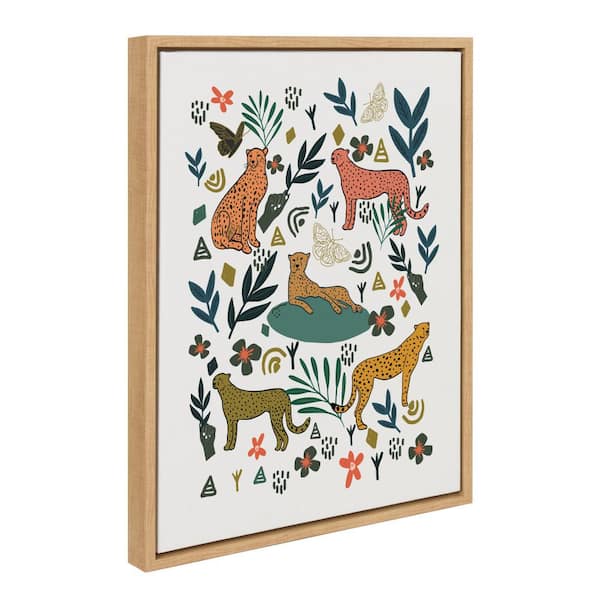 Sylvie Cheetah Coalition White Framed Canvas by Oris Eddu Set of 1 Animal Art Print 18.00 in. x 24.00 in.