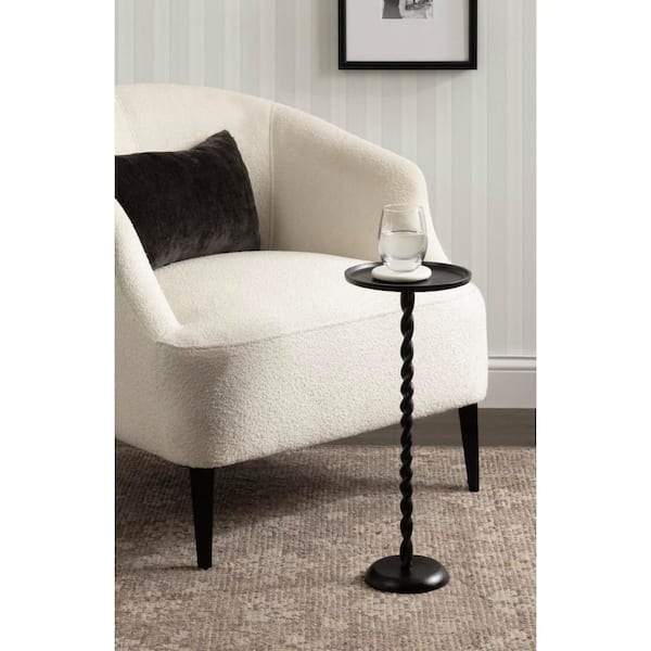 Ropa 9 in. Black Round Metal End Table