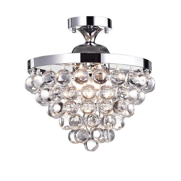 Warehouse of Tiffany Lislet 4-Light Chrome Semi-Flush Mount