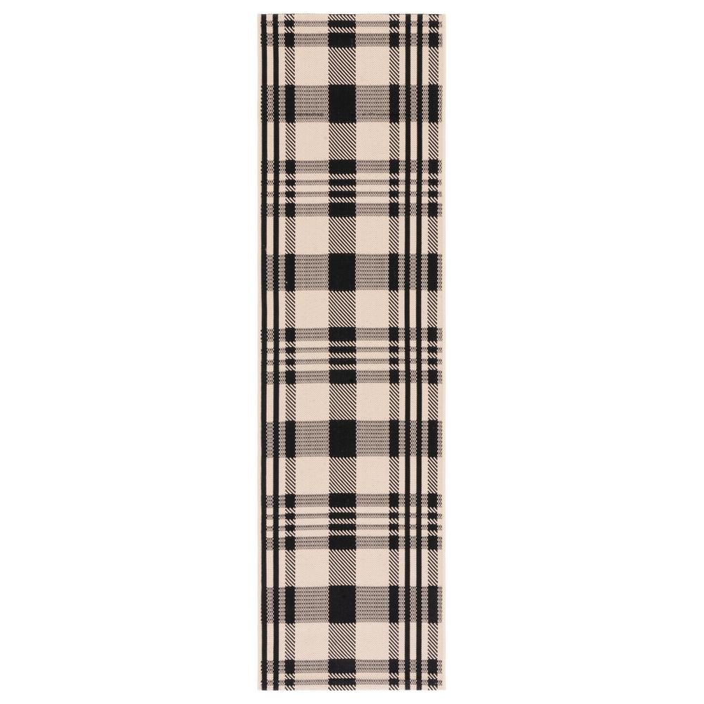 27'' Black Synthetic Non-Slip Indoor/Outdoor Runner Rug