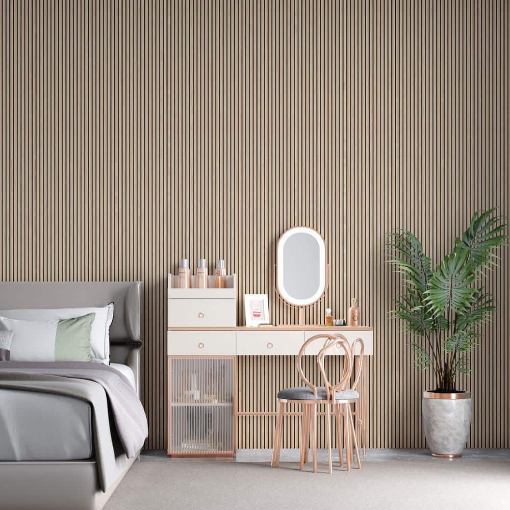 Maple 94.5" x 12" Polystyrene 3D Wood Slat Wall Panels