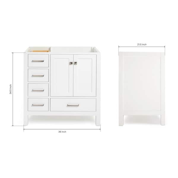 Cambridge 36 in. W Vanity Cabinet Only in White