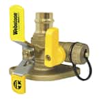 1-1/4 in. x 1-1/4 in. LF Forged Brass Press x Rotating Flange High Velocity Ball Val W/Multi-Function Hi-Flow Hose Drain