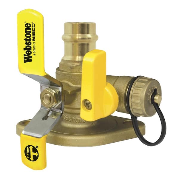 Webstone, a brand of NIBCO 1-1/4 in. x 1-1/4 in. LF Forged Brass Press x Rotating Flange High Velocity Ball Val W/Multi-Function Hi-Flow Hose Drain