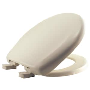 Slow Close STA-TITE Round Closed Front Toilet Seat in Bone