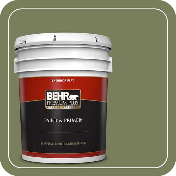 BEHR PREMIUM PLUS 5 gal. #410F-6 Grape Vine Flat Exterior Paint & Primer