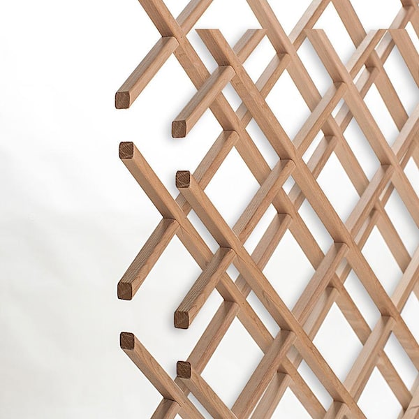 American Pro Decor 28-Bottle Trimmable Wine Rack Lattice Panel Inserts in Unfinished Solid North American Alder