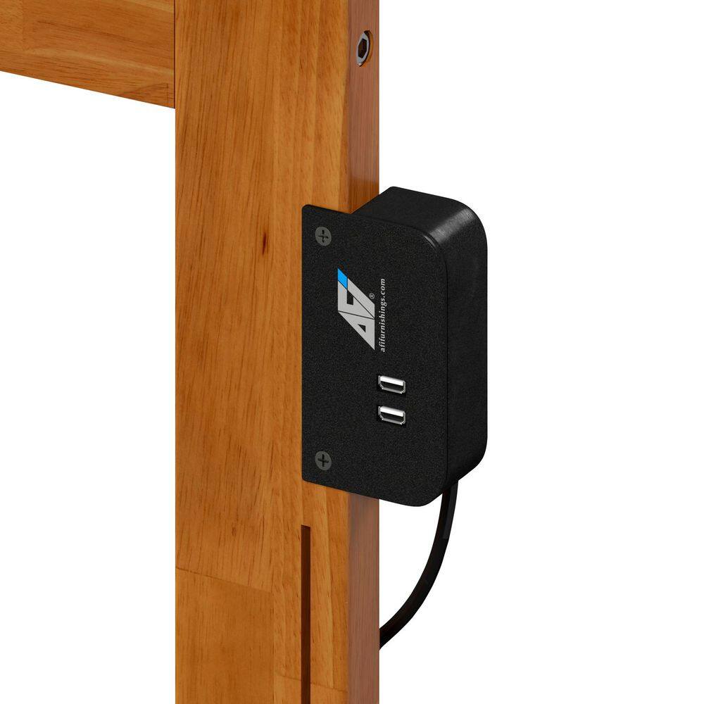 Richmond Twin Light Toffee Wood Headboard with USB Charger