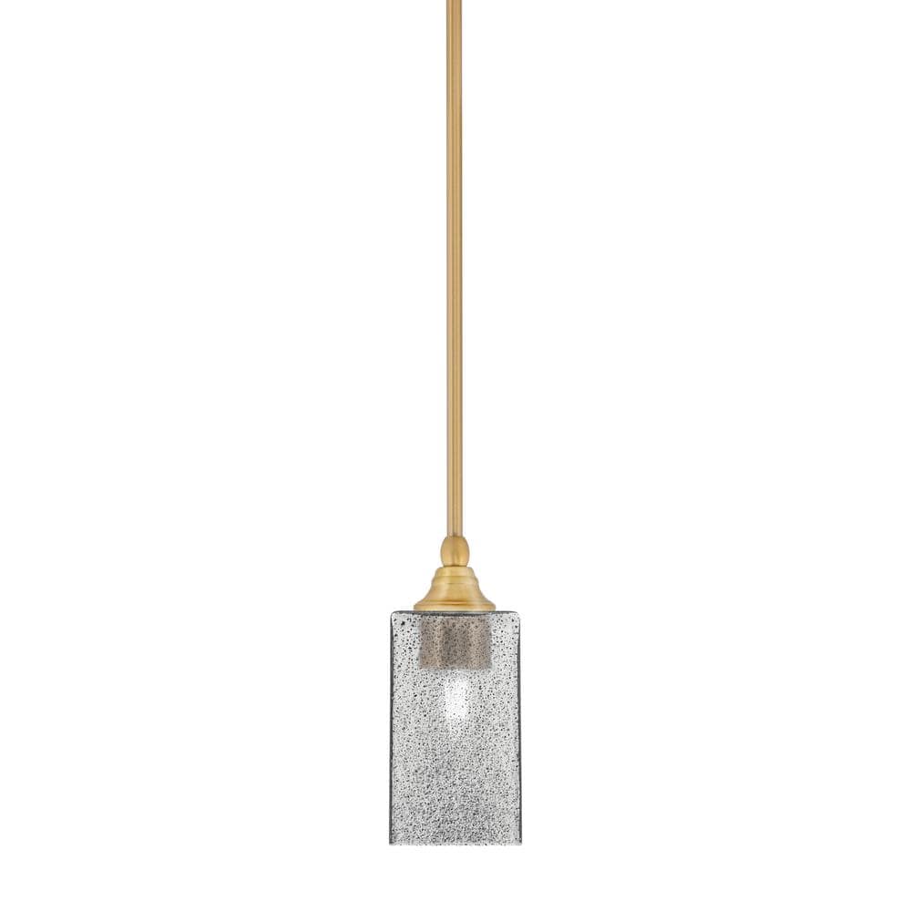 Sparta 100-Watt 1-Light New Age Brass Shaded Pendant Light Mini Pendant wit