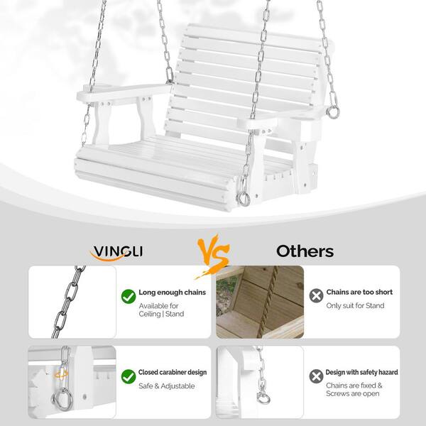 Single Porch Swing VINGLI 440LB Heavy Duty Porch Swing
