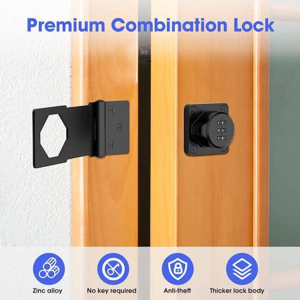 Numhew 2 Pcs Mechanical Password Rotary Hasp Locks, Cabinet Locks