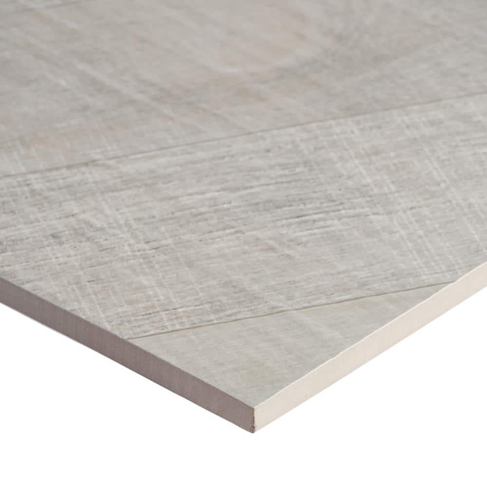 Auburn Chevron Gray 24 in. x 48 in. Matte Porcelain Floor and Wall Tile