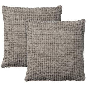Lifestyle Grey 18 in. x 18 in. Square Throw Pillow
