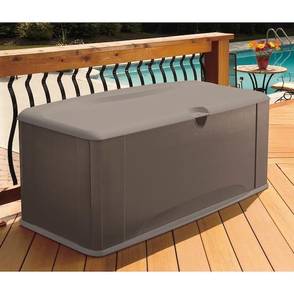 Rubbermaid 120 Gal. Resin Deck Box with Seat 2047052 - The Home Depot