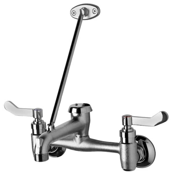 Ultra Faucets Light Commercial Collection 2-Handle Wall-Mount Mop Service Sink Faucet in Chrome