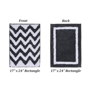 Pegasus Collection Charcoal 17 in. x 24 in. 100% Polyester Bath Rug