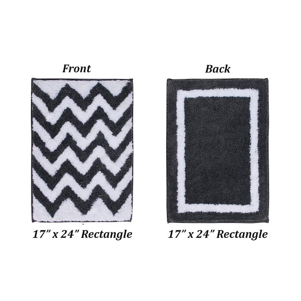 Better Trends Pegasus Collection Charcoal 17 in. x 24 in. 100% Polyester Bath Rug