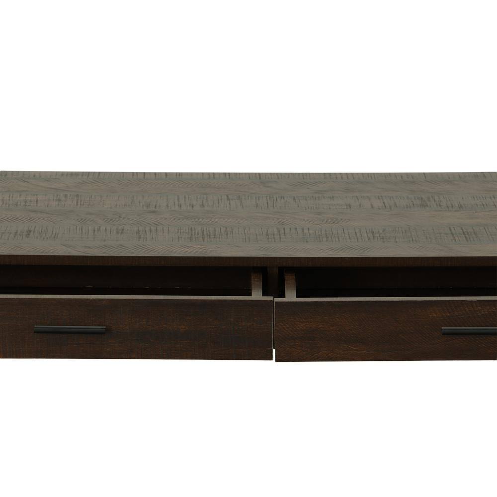 Elm and Black Wood Computer Desk with Drawers