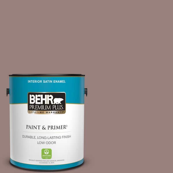 BEHR PREMIUM PLUS 1 gal. #N130-5 Mystere Satin Enamel Low Odor Interior Paint & Primer