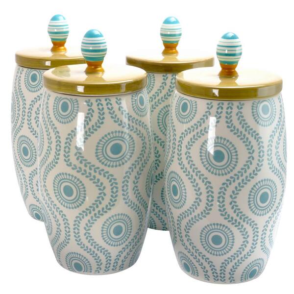 Urban Market Life On the Farm 4-Piece Durastone Canister Set with Lids