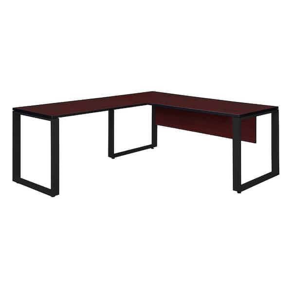 Regency Caranna 66 .in x 30 .in Mahogany/Black LDesk Shell with 42 .in Return
