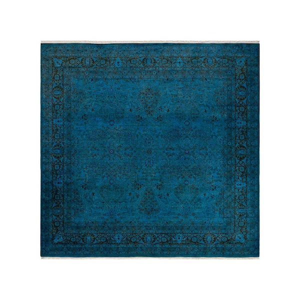 Chloe & Olivia Home Overdyed Blue 8 ft. x 8 ft. 2 in. Wool Indoor Area Rug