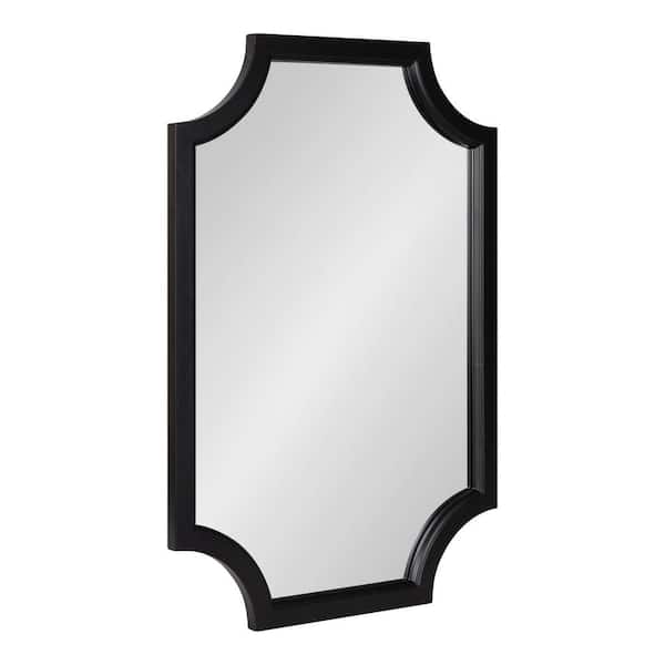 Kate and Laurel Hogan 30.00 in. H x 20.00 in. W Modern Scalloped Irregular Black Framed Accent Wall Mirror