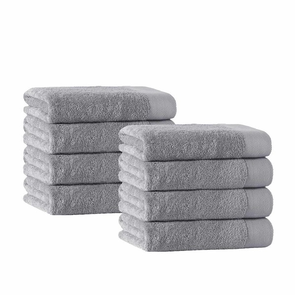 Unbranded Signature 8-Piece Silver Turkish Cotton Hand Towels