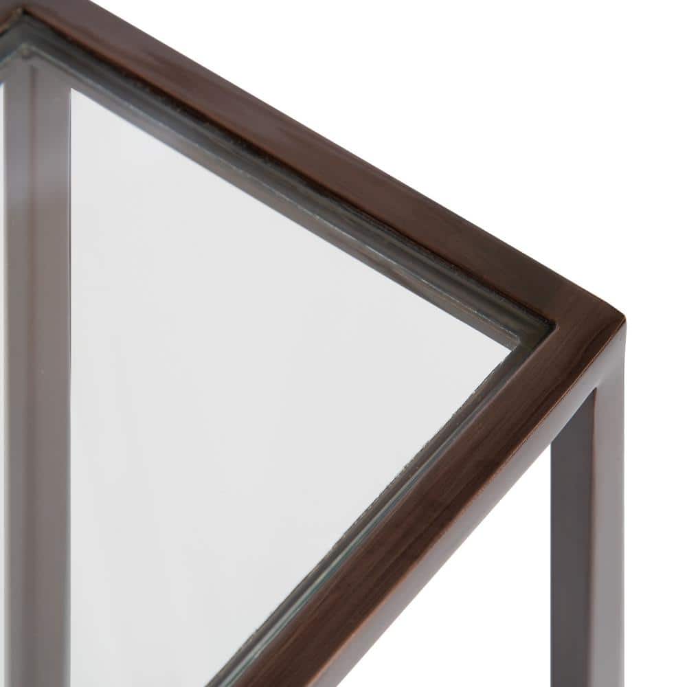 Jaspur Bronze Metal and Glass Square Drink Table