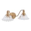 VEVETTA 20 in. 2-Light Gold Bathroom Vanity Light with Elegant Metal and Glass Lampshade Fixture (Bulb Not Included) L-BRV1028G-2