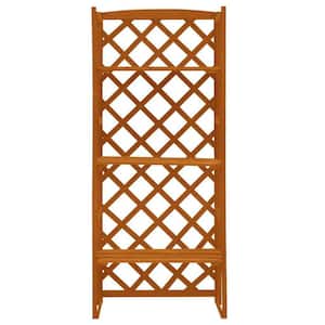 23.6 in. x 11.8 in. x 55.1 in. Solid Fir Wood Plant Stand with Trellis Orange