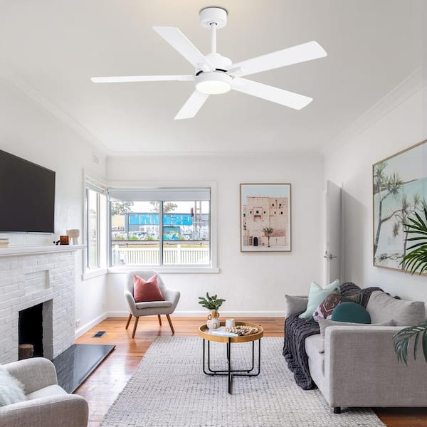 Flashwind Walter 52 in. Indoor White Ceiling Fan with Adjustable