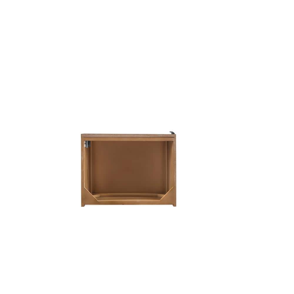 Latte Oak and White Glossy Single Wall-Mount Vanity Set