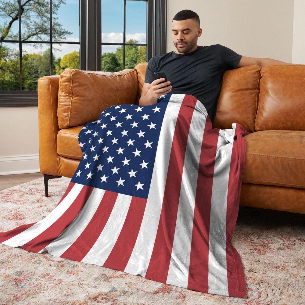 THE NORTHWEST GROUP USA Flag Silk Touch Throw Blanket 50x60 in