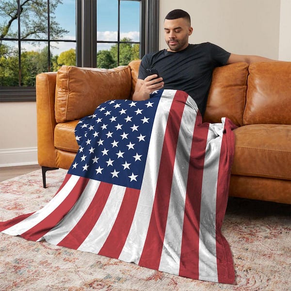 USA Flag Silk Touch Throw Blanket 50x60 in.