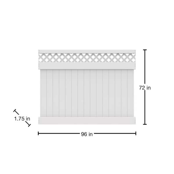 Barrette Outdoor Living Anderson 6 ft. x 8 ft. White Lattice Top 