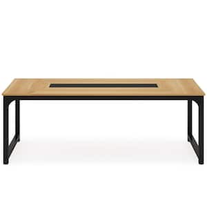 Capen 79 in. Walnut Rectangle Engineered Wood Computer Desk with Large Tabletop, Large Tabletop Executive Desk