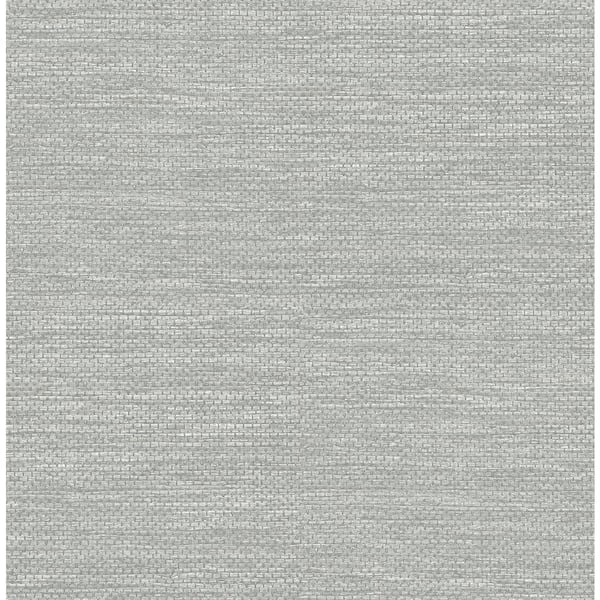 A-Street Prints Malin Light Grey Faux Grasscloth Paper Textured Non-Pasted Wallpaper Roll