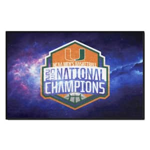 University of Miami NCAA Men's Basketball National Championship Logo Blue Starter Mat Accent Rug - 19 in. x 30 in.