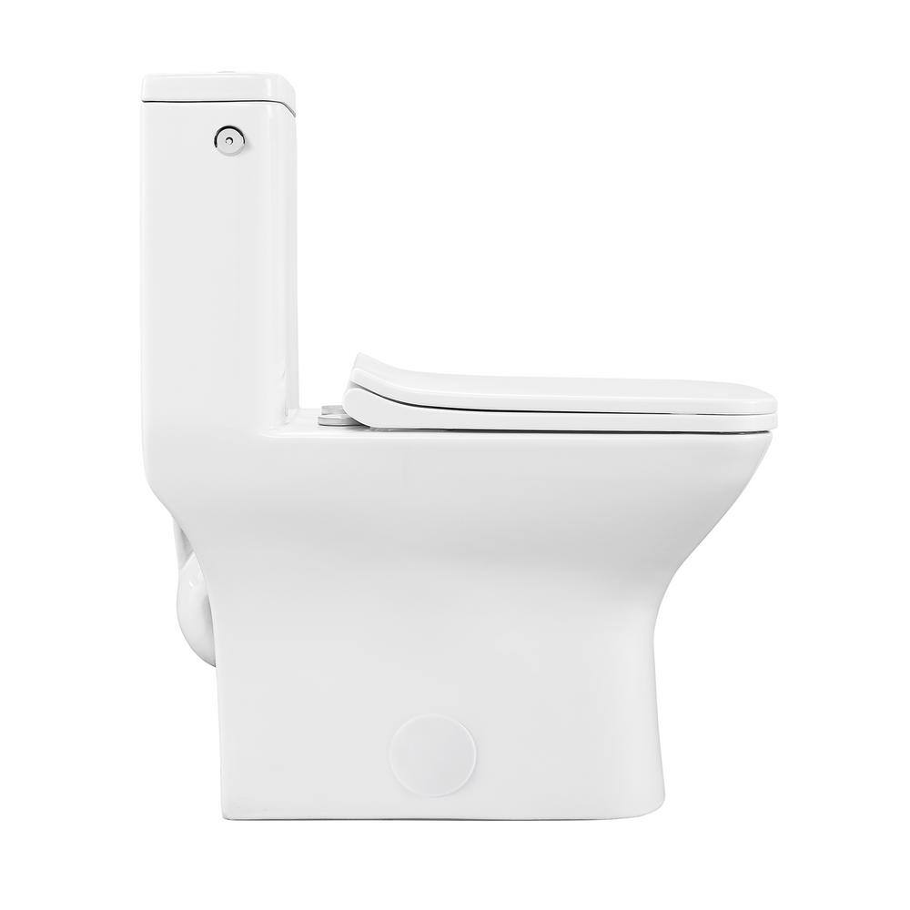 White High Efficiency Touchless Dual Flush One-Piece Toilet