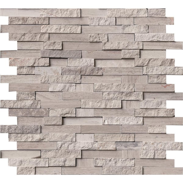 MSI White Quarry 12 in. x 12 in. x 10 mm Textured Marble Mosaic Tile (10 sq. ft. / case)