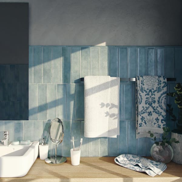 Emser Tile Emser Raku™ Matte Ocean 3 x 12 Ceramic Wall Tile